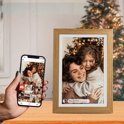 Digital Picture & Video Frame - Wood